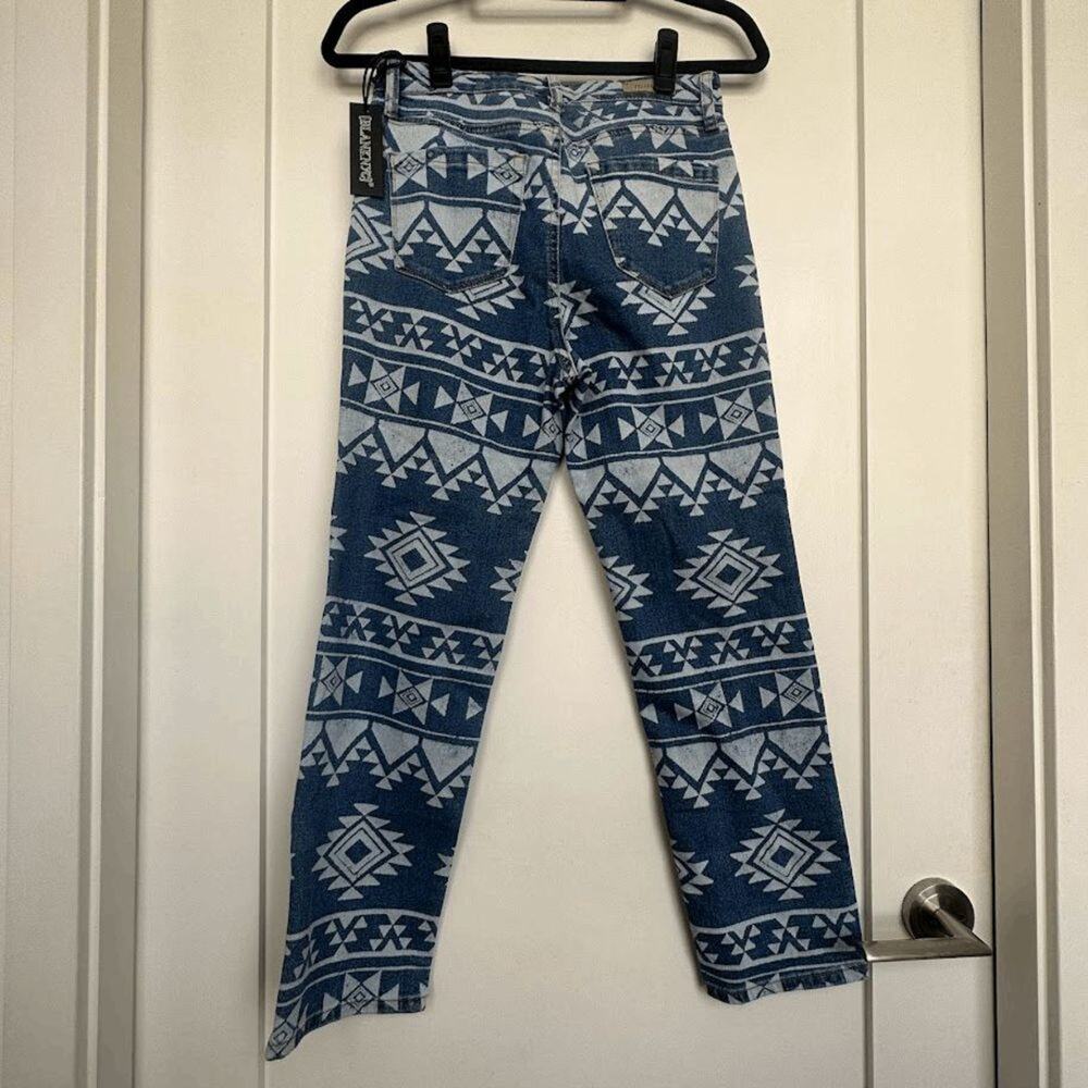 Blank NYC Aztec Print Crop Jeans Size 24 NWT Blue Boho - Picture 5 of 7